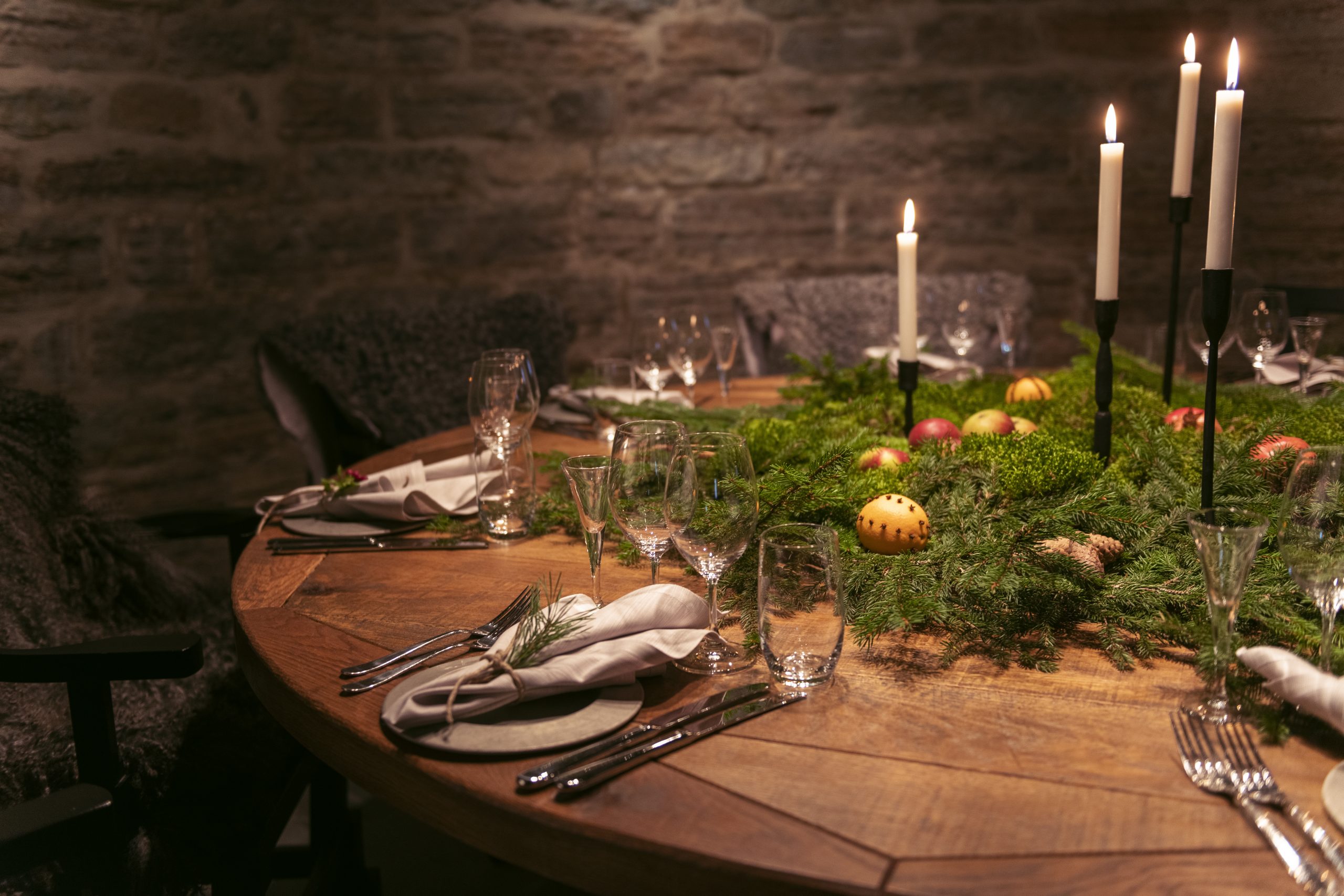 Slottsrestaurangen Julbord uppdukat