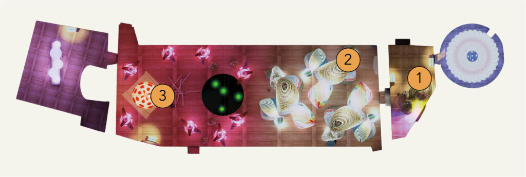 Karta över utställningen Modern Guru